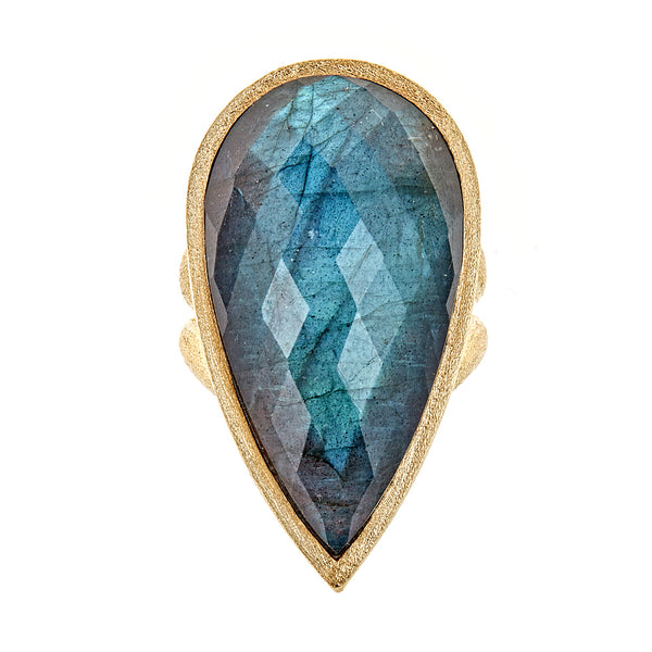 Labradorite Doublet Black Onyx Sand Textured Sterling Silver Gold Plated Large Gemstone Dinner Ring for women, jewelry gift