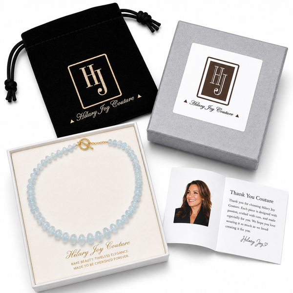 Blue Milky Aquamarine Bead Necklace in Sterling Silver 22k Gold Plated. 18"