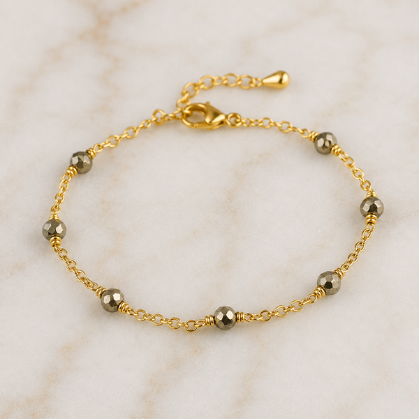 TEST — Pyrite Chain Bracelet in 22k Gold Plating