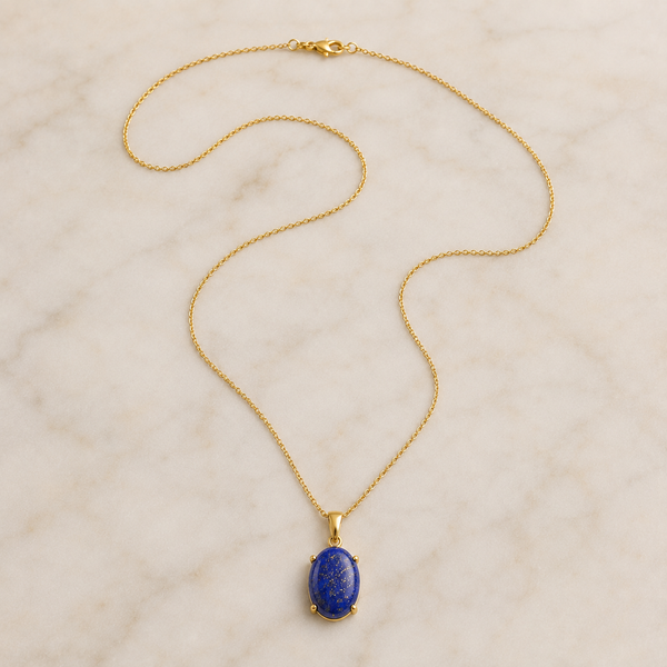 TEST — Lapis Lazuli Pendant Necklace in Gold-Plated Chain
