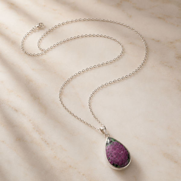 TEST — Ruby in Zoisite Statement Necklace in Sterling Silver