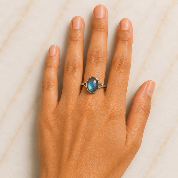 TEST — Labradorite Solitaire Ring in Sterling Silver