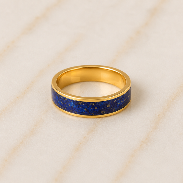 TEST — Lapis Lazuli Band Ring in 22k Gold Plating