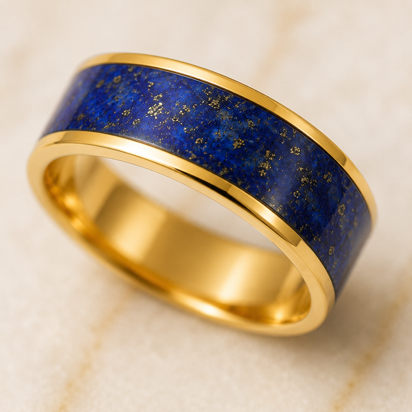 TEST — Lapis Lazuli Band Ring in 22k Gold Plating