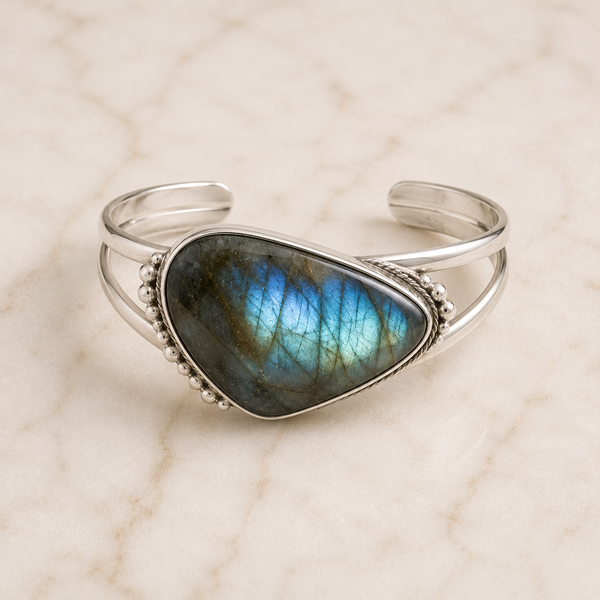TEST — One of a Kind Labradorite Cuff in Sterling Silver