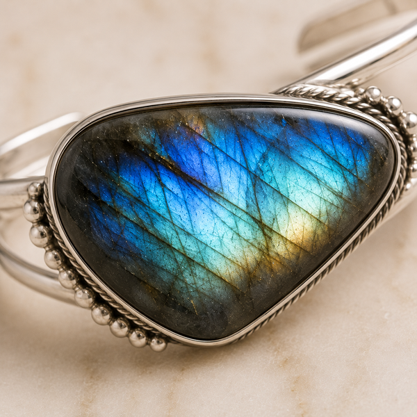 TEST — One of a Kind Labradorite Cuff in Sterling Silver