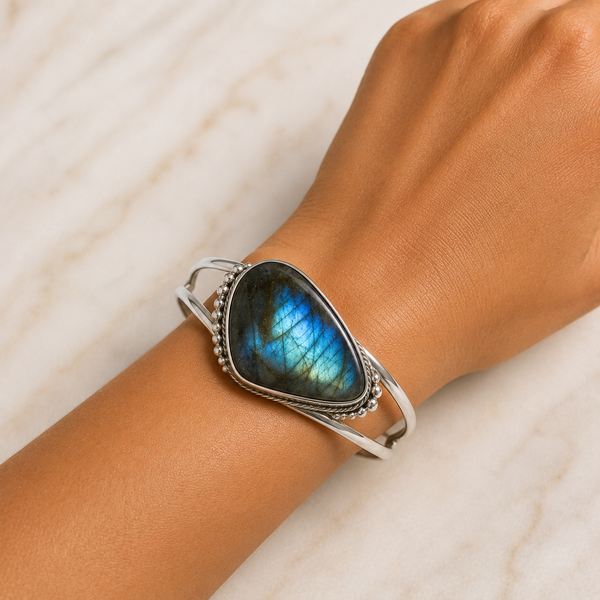 TEST — One of a Kind Labradorite Cuff in Sterling Silver
