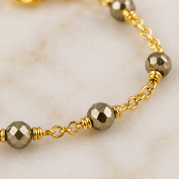 TEST — Pyrite Chain Bracelet in 22k Gold Plating