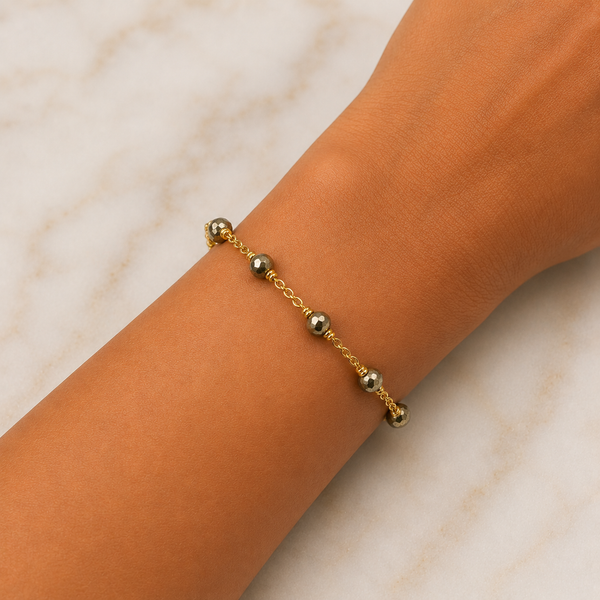 TEST — Pyrite Chain Bracelet in 22k Gold Plating