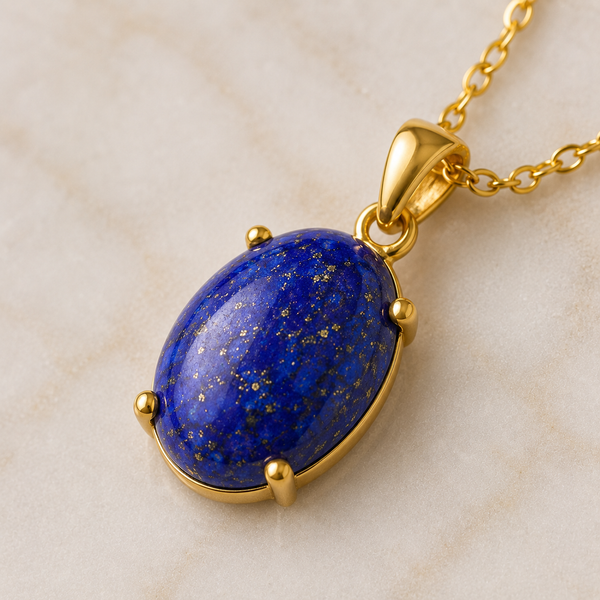 TEST — Lapis Lazuli Pendant Necklace in Gold-Plated Chain