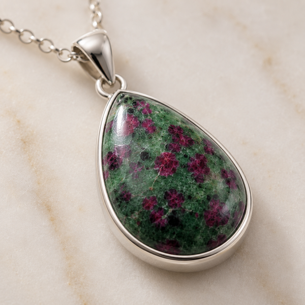 TEST — Ruby in Zoisite Statement Necklace in Sterling Silver