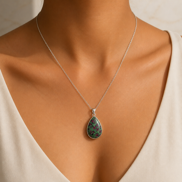 TEST — Ruby in Zoisite Statement Necklace in Sterling Silver