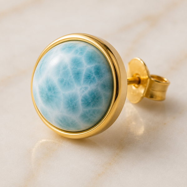 TEST — Larimar Stud Earrings in Gold-Plated Brass