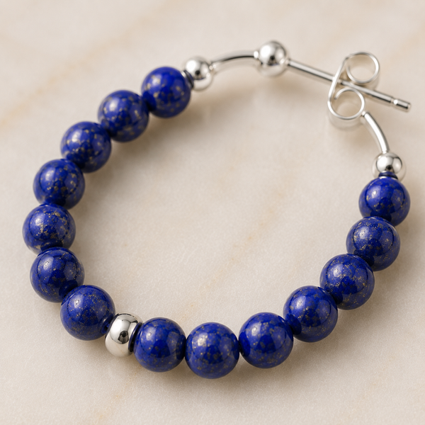 TEST — Lapis Lazuli Hoop Earrings in Sterling Silver