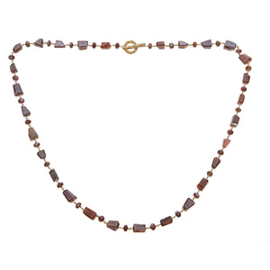 Caramel Moonstone Sterling Silver Gold Plated Necklace