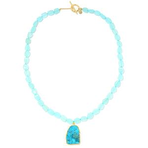  Gemstone Long Beaded Pendant Necklace, xmas jewelry present