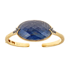 Labradorite, Onyx Doublet Gemstone Cuff Bangle Bracelet, jewelry gift for wife