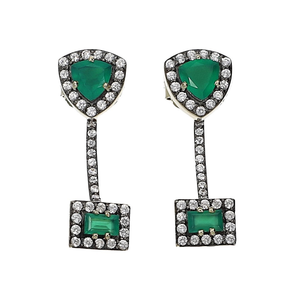 Green Onyx & White Natural Zircon - Hilary Joy Couture